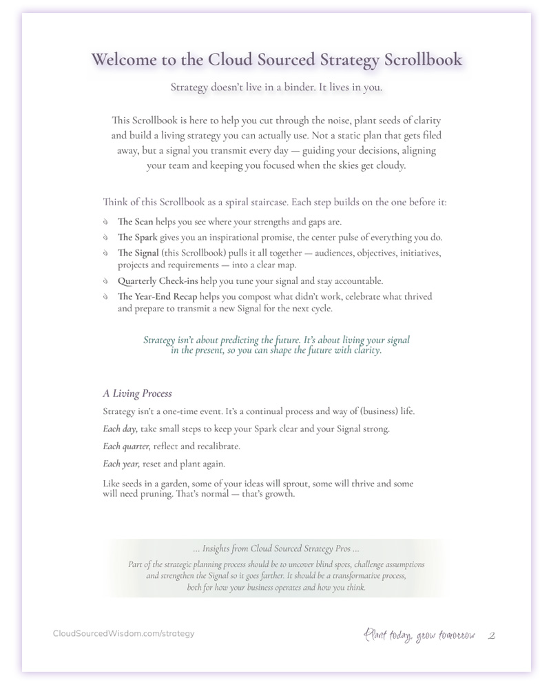 Cloud Sourced Strategy Scrollbook - Page 2